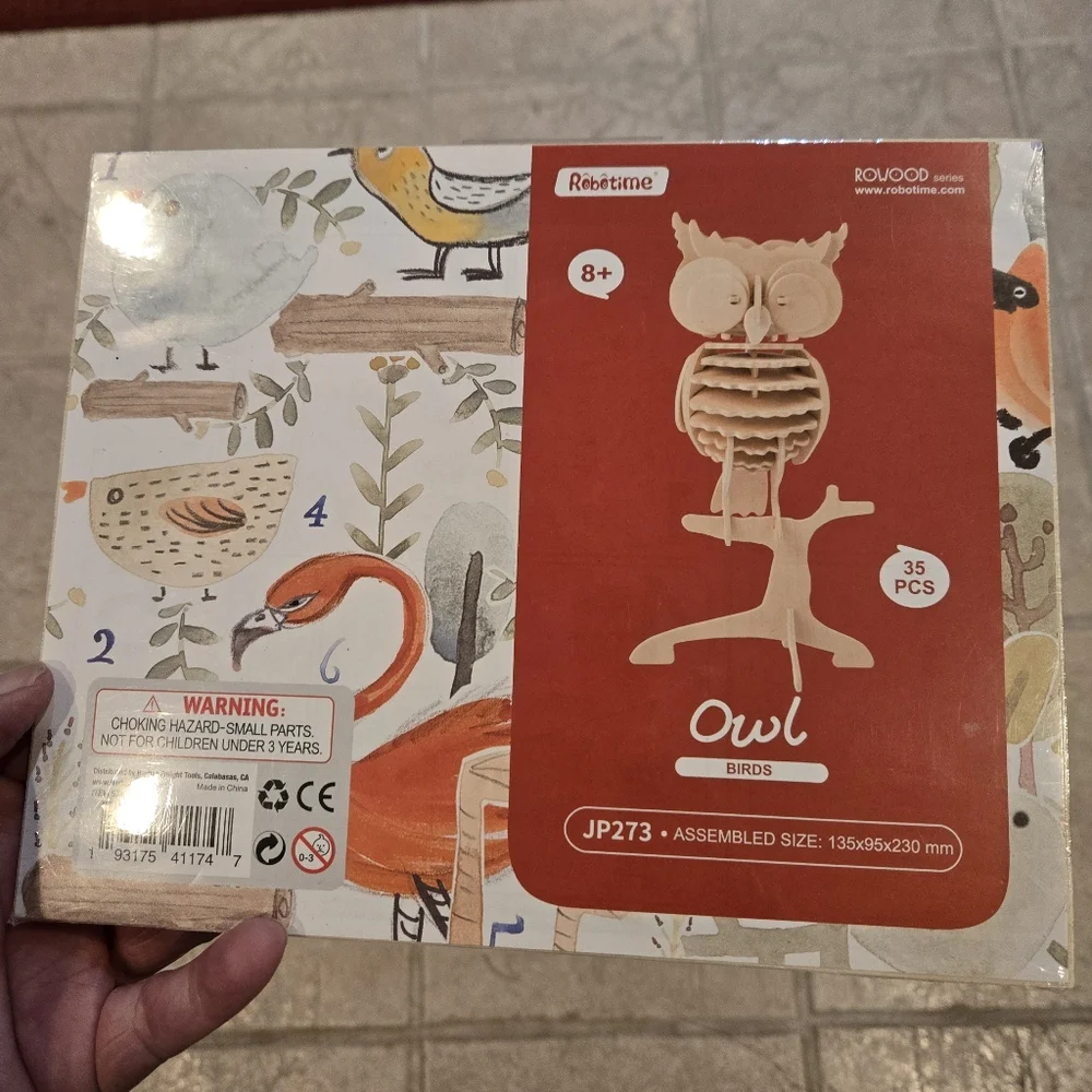 Lot 2 new wood animal assembly kits owl seahorse Robotime